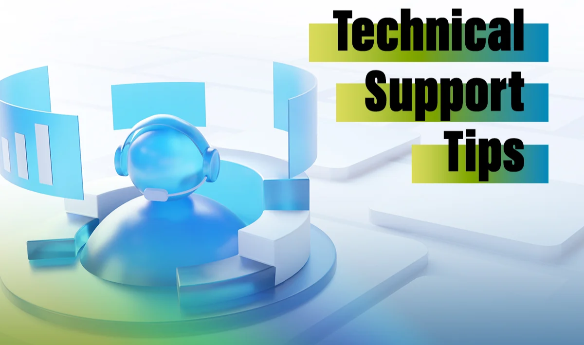 3D customer support agent wearing a headset with “Technical Support Tips” text overlay.